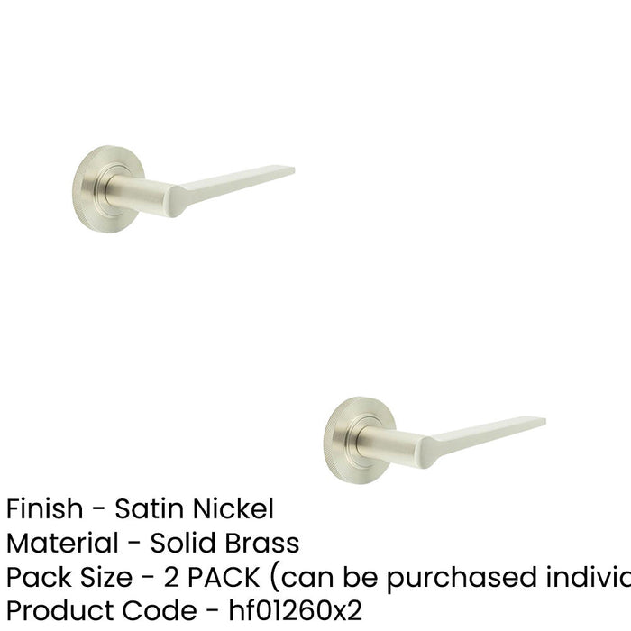 PACK Elegant Satin Nickel Door Handle Knurled Rose Modern Classic Interiors Solid Brass Interior Handle (1)-1