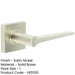 Satin Nickel Door Handle Square Rose Solid Brass Solid Brass Interior Handle-1