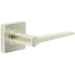 Satin Nickel Door Handle Square Rose Solid Brass Solid Brass Interior Handle