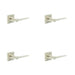 PACK Elegant Satin Nickel Door Handle Square Stepped Rose Modern Classic Interiors Solid Brass Interior Handle