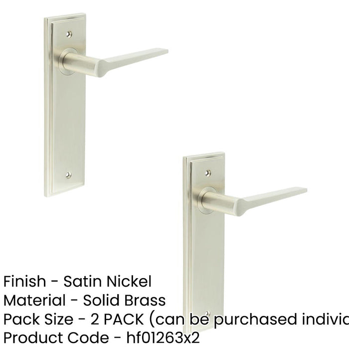 PACK Satin Nickel Door Handle Latch Backplate Modern Brass Design Solid Brass Interior Handle (1)-1