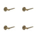 PACK Elegant Solid Brass Door Handle Reeded Rose Antique Finish Solid Brass Interior Handle