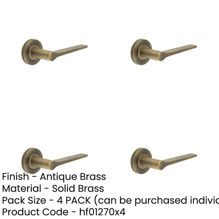PACK Antique Brass Door Handle Knurled Rose Classic Modern Design Solid Brass Interior Handle-1