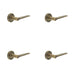 PACK Antique Brass Door Handle Knurled Rose Classic Modern Design Solid Brass Interior Handle