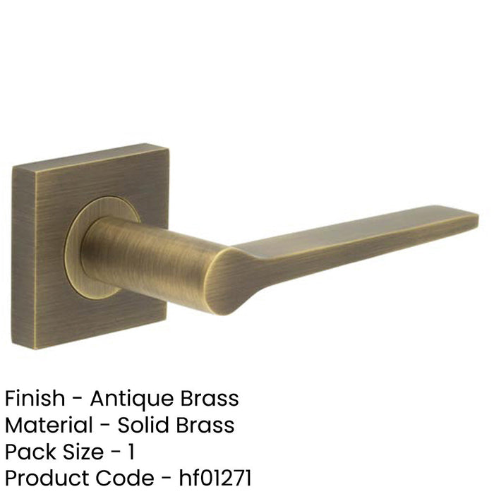Antique Brass Door Handle Square Rose Modern Traditional Interiors Solid Brass Interior Handle-1