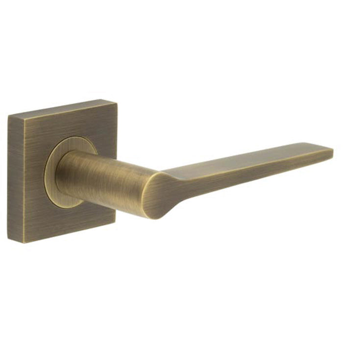 Antique Brass Door Handle Square Rose Modern Traditional Interiors Solid Brass Interior Handle