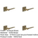 PACK Antique Brass Door Handle with Square Rose Classic Modern Design Solid Brass Interior Handle-1