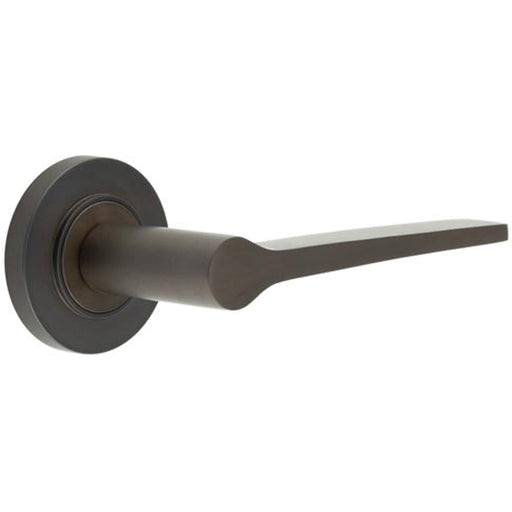 Elegant Dark Bronze Door Handle Rose Modern Classic Interiors Solid Brass Interior Handle