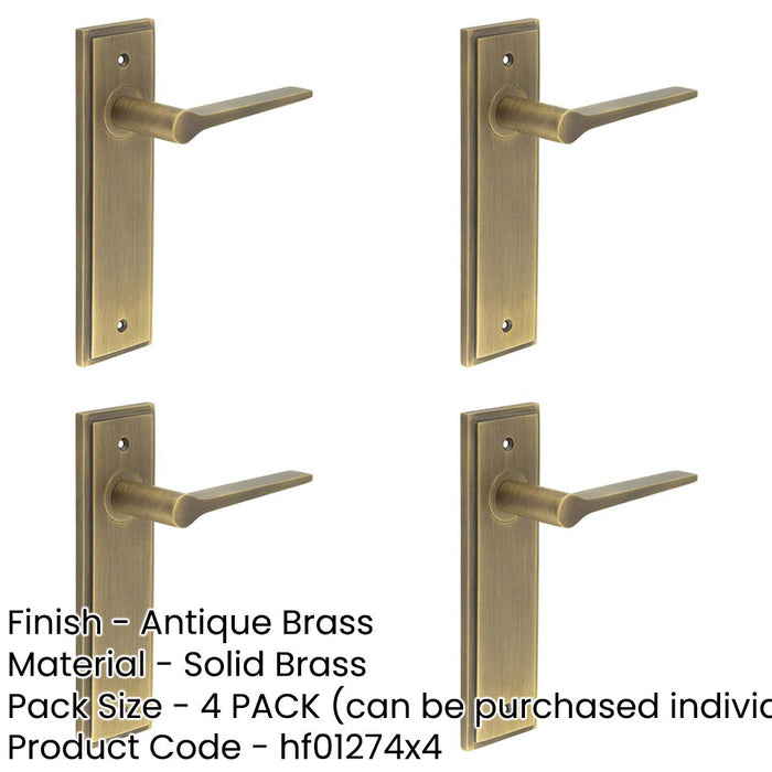 PACK Elegant Antique Brass Door Handle Latch Backplate Modern Homes Solid Brass Interior Handle-1