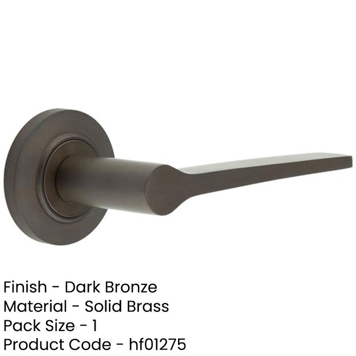 Elegant Solid Brass Door Handle Chamfered Rose Dark Bronze Finish Solid Brass Interior Handle-1