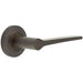 Elegant Solid Brass Door Handle Chamfered Rose Dark Bronze Finish Solid Brass Interior Handle