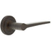 Elegant Dark Bronze Door Handle Stepped Rose Solid Brass Interior Handle