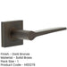 Elegant Dark Bronze Door Handle with Square Rose Solid Brass Interior Handle-1
