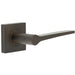 Elegant Dark Bronze Door Handle with Square Rose Solid Brass Interior Handle