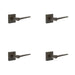 PACK Elegant Dark Bronze Door Handle with Square Rose Solid Brass Interior Handle