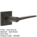 Elegant Dark Bronze Door Handle Square Stepped Rose Classic Modern Interiors Solid Brass Interior Handle-1