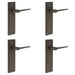 PACK Elegant Dark Bronze Door Handle Latch Backplate Modern Homes Solid Brass Interior Handle (1)