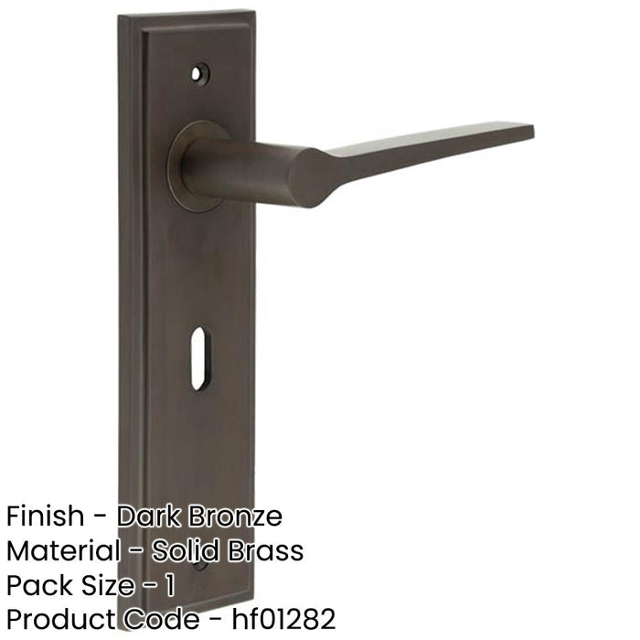 Elegant Dark Bronze Door Handle Lock Backplate Modern Homes Solid Brass Interior Handle-1