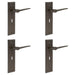 PACK Elegant Dark Bronze Door Handle Lock Backplate Modern Homes Solid Brass Interior Handle