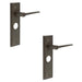 PACK Luxurious Dark Bronze Bathroom Door Handle with Backplate Solid Brass Interior Handle (4)