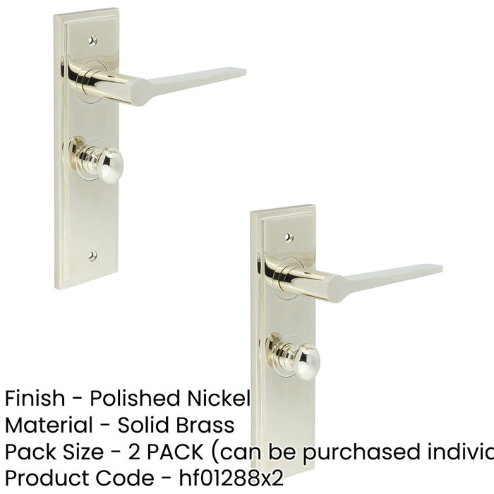 PACK Polished Nickel Bathroom Door Handle with Backplate Turn Release Solid Brass Interior Handle (23)-1