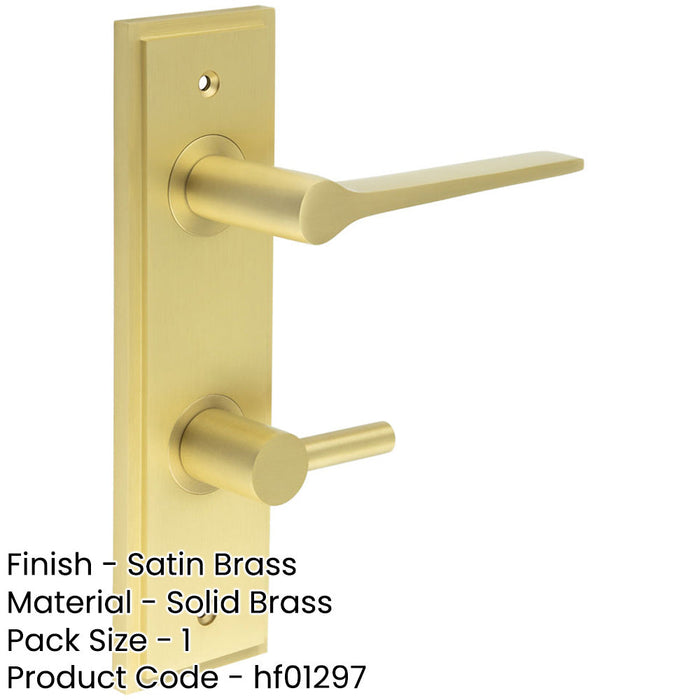 Satin Brass Bathroom Door Handle with Backplate Turn Release Solid Brass Interior Handle (2)-1