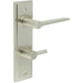 Satin Nickel Door Handle with Backplate Turn Release Bathrooms Solid Brass Interior Handle