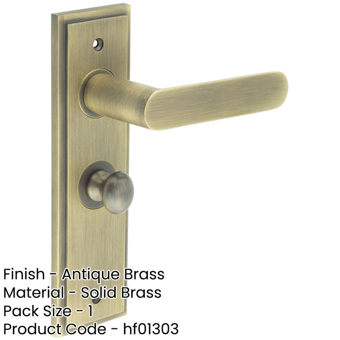 Antique Brass Bathroom Door Handle with Turn Release Mechanism Solid Brass Interior Handle (1)-1