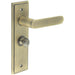 Antique Brass Bathroom Door Handle with Turn Release Mechanism Solid Brass Interior Handle (1)