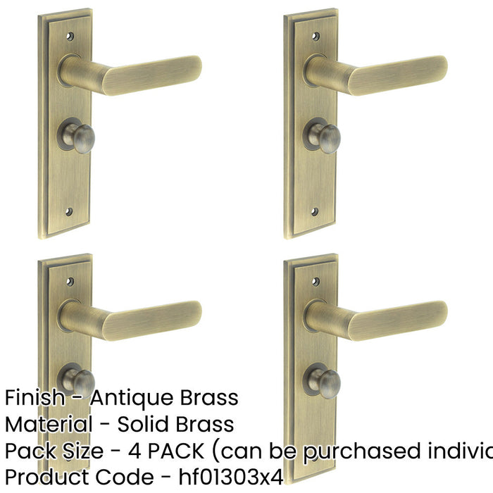 PACK Antique Brass Bathroom Door Handle with Turn Release Mechanism Solid Brass Interior Handle (1)-1