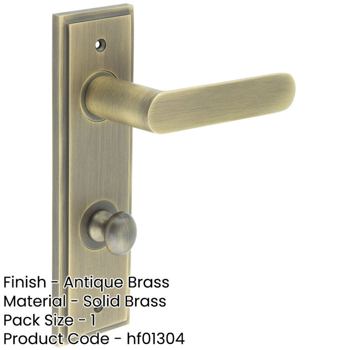 Antique Brass Bathroom Door Handle with Turn Release Mechanism Solid Brass Interior Handle (2)-1