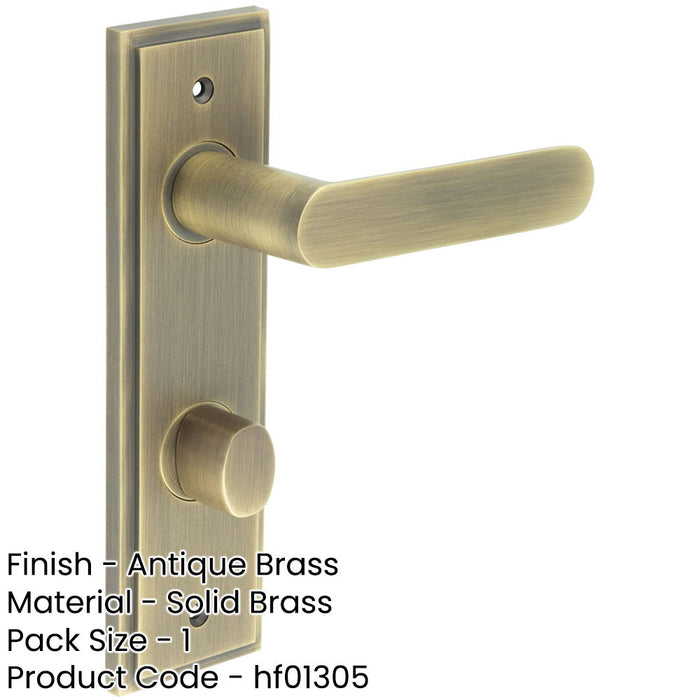 Antique Brass Door Handle with Bathroom Backplate Turn Release Elegant Interiors Solid Brass Interior Handle-1