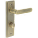 Antique Brass Door Handle with Bathroom Backplate Turn Release Elegant Interiors Solid Brass Interior Handle