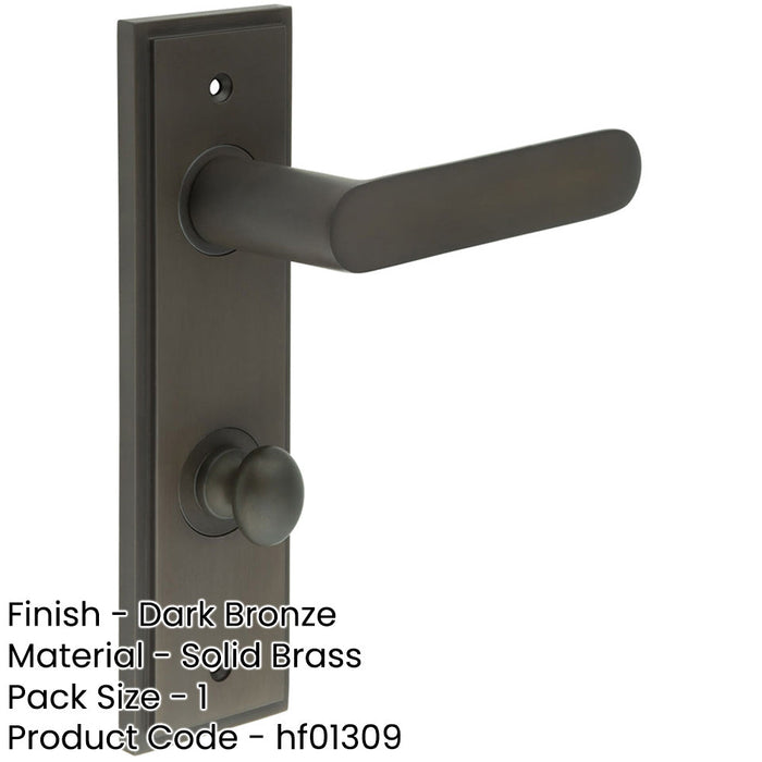 Elegant Dark Bronze Door Handle with Turn Release Bathrooms Solid Brass Interior Handle-1