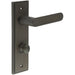 Elegant Dark Bronze Door Handle with Turn Release Bathrooms Solid Brass Interior Handle