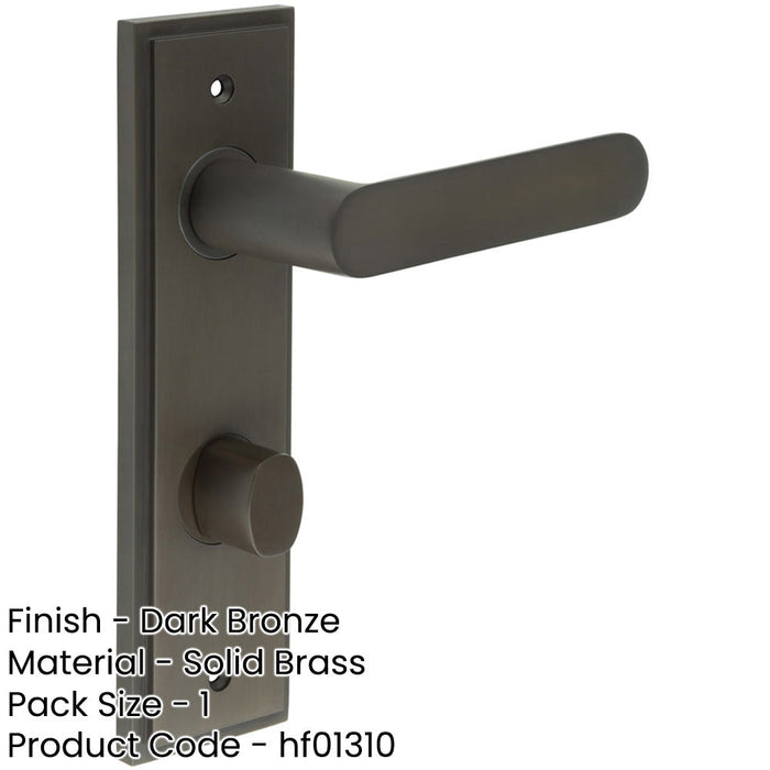 Elegant Dark Bronze Bathroom Door Handle with Backplate Turn Release Solid Brass Interior Handle (5)-1