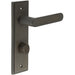 Elegant Dark Bronze Bathroom Door Handle with Backplate Turn Release Solid Brass Interior Handle (5)