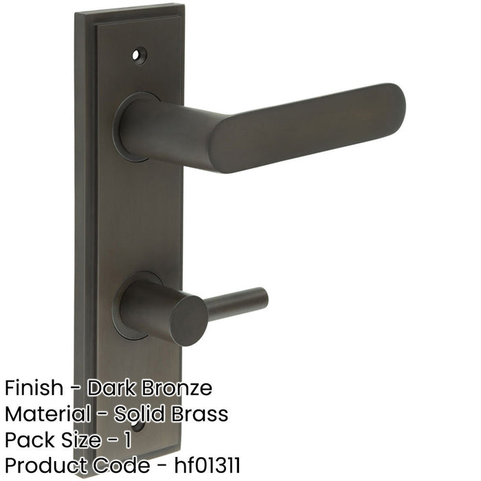 Elegant Dark Bronze Bathroom Door Handle with Turn Release Mechanism Solid Brass Interior Handle-1