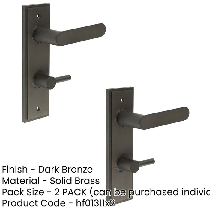 PACK Elegant Dark Bronze Bathroom Door Handle with Turn Release Mechanism Solid Brass Interior Handle (1)-1