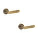 PACK Antique Brass Plain Rose Door Handle Stylish Homes Solid Brass Interior Handle (1)