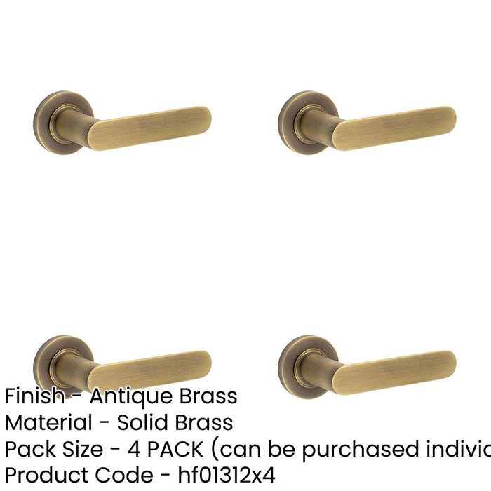 PACK Antique Brass Plain Rose Door Handle Stylish Homes Solid Brass Interior Handle-1