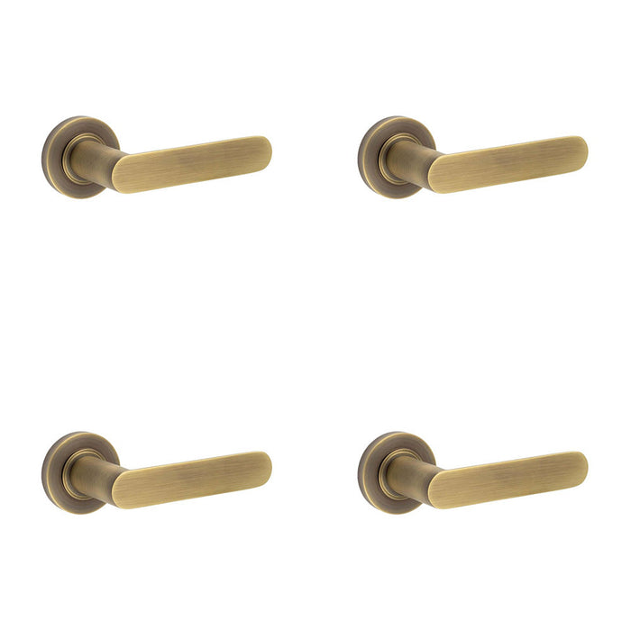 PACK Antique Brass Plain Rose Door Handle Stylish Homes Solid Brass Interior Handle