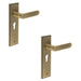 PACK Antique Brass Euro Backplate Door Handle Premium Quality Solid Brass Interior Handle (1)