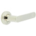 Premium Chamfered Rose Door Handle Polished Nickel Finish Solid Brass Interior Handle