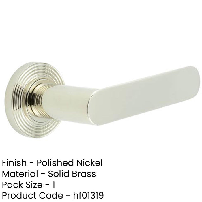 Reeded Rose Polished Nickel Door Handle Stylish Interiors Solid Brass Interior Handle-1