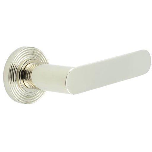 Reeded Rose Polished Nickel Door Handle Stylish Interiors Solid Brass Interior Handle