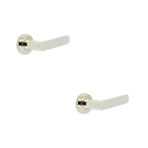 PACK Stylish Knurled Door Handle Polished Nickel Finish Solid Brass Interior Handle (1)