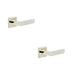 PACK Stylish Polished Nickel Square Door Handle with Sprung Lever Solid Brass Interior Handle (1)