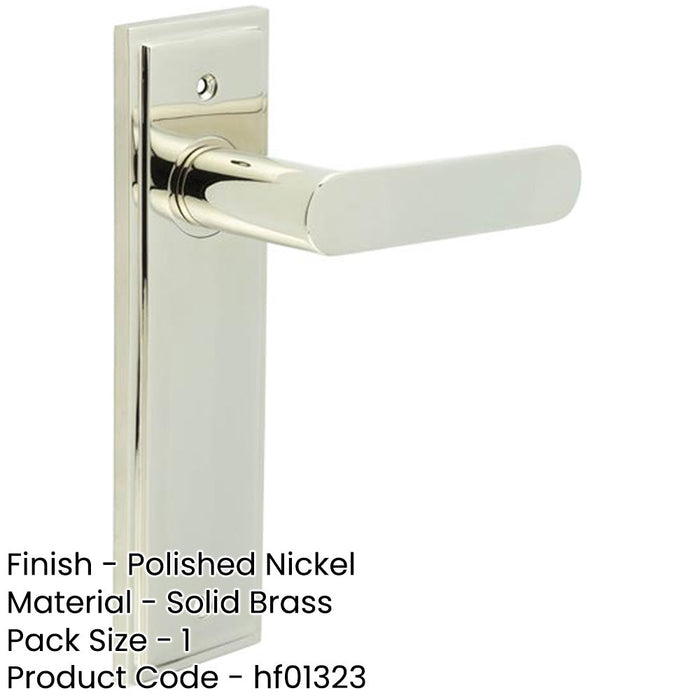 Elegant Polished Nickel Door Handle Latch Backplate Luxury Homes Solid Brass Interior Handle-1