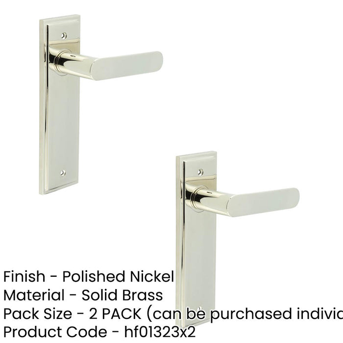 PACK Elegant Polished Nickel Door Handle Latch Backplate Luxury Homes Solid Brass Interior Handle (1)-1